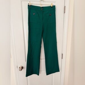 NWT Ann Taylor Stylish Green Wide-Leg Pants